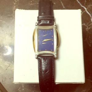 Men’s watch with black leather strap